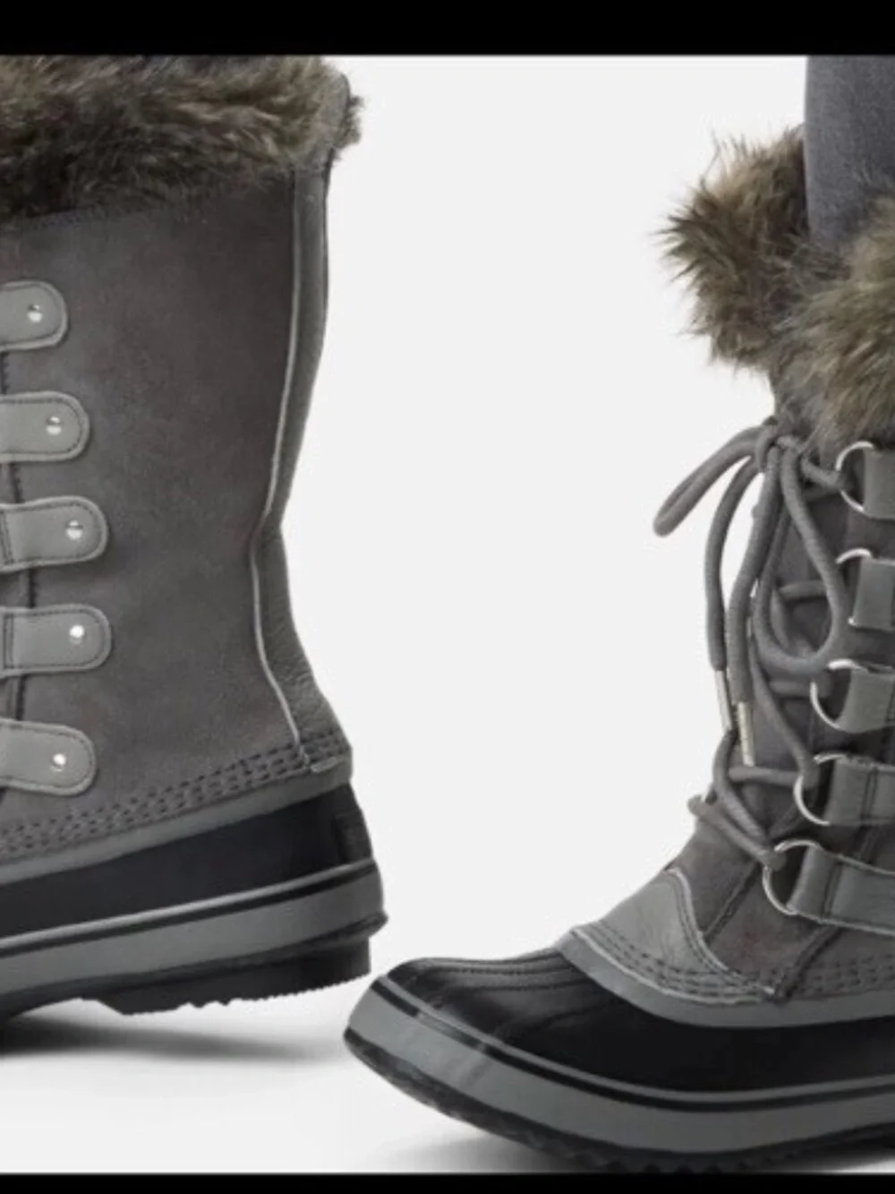 New Sorel Women's Joan of Arctic Boot Waterproof Quarry Grey Lace Up Suede Boots - Picture 4 of 7